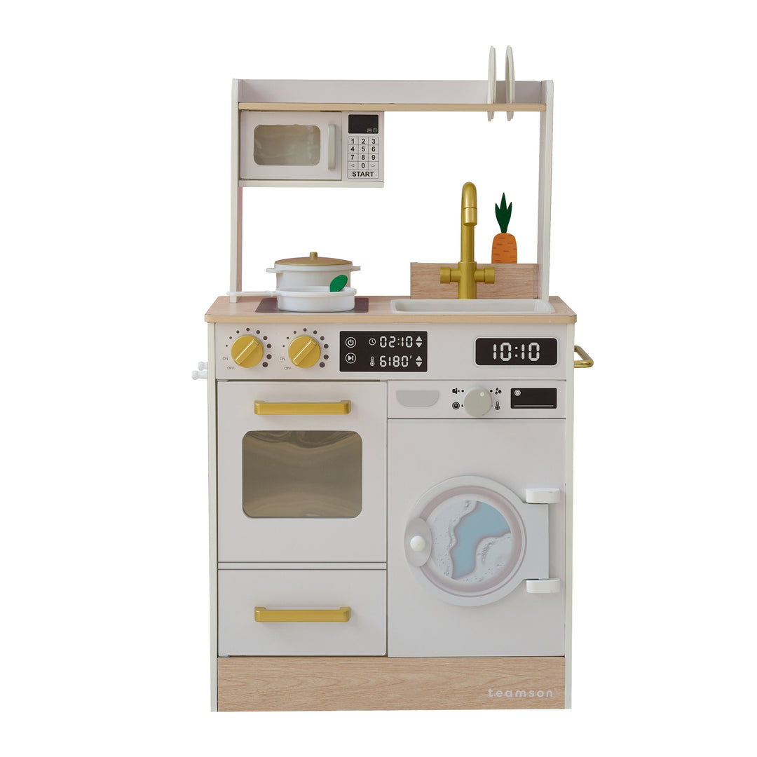 Teamson Kids Little Chef Lake Tahoe Wooden Play Kitchen - Washer & Mini Garden