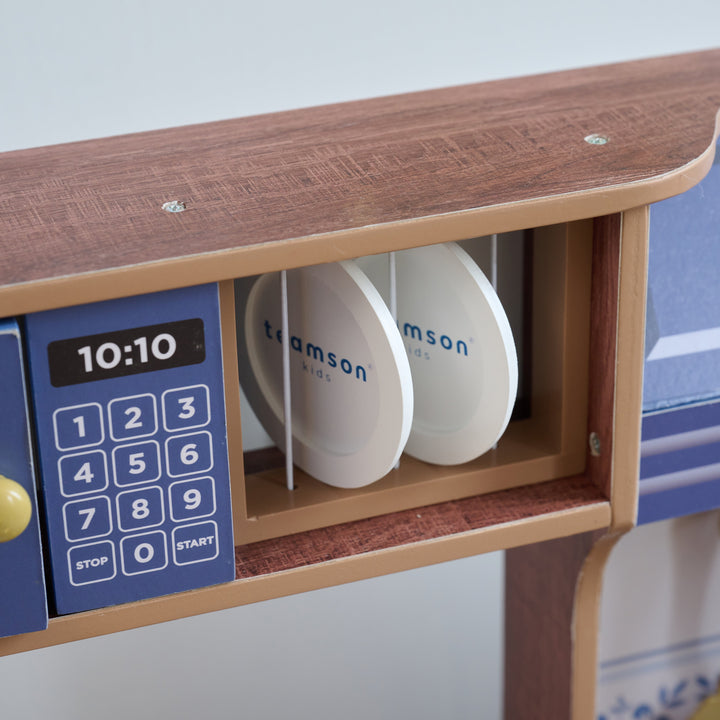 Wooden Play Kitchen with 14 Accessories, Blue - Little Chef Normandy by Teamson Kids