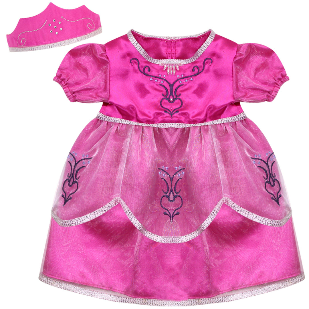 Sophia's Embroidered Princess Dress & Crown for 15 Baby Dolls, Hot Pi US - Teamson Kids Sophia's Embroidered Princess Dress & Crown for 15 Baby Dolls, Hot Pi US - Teamson Kids