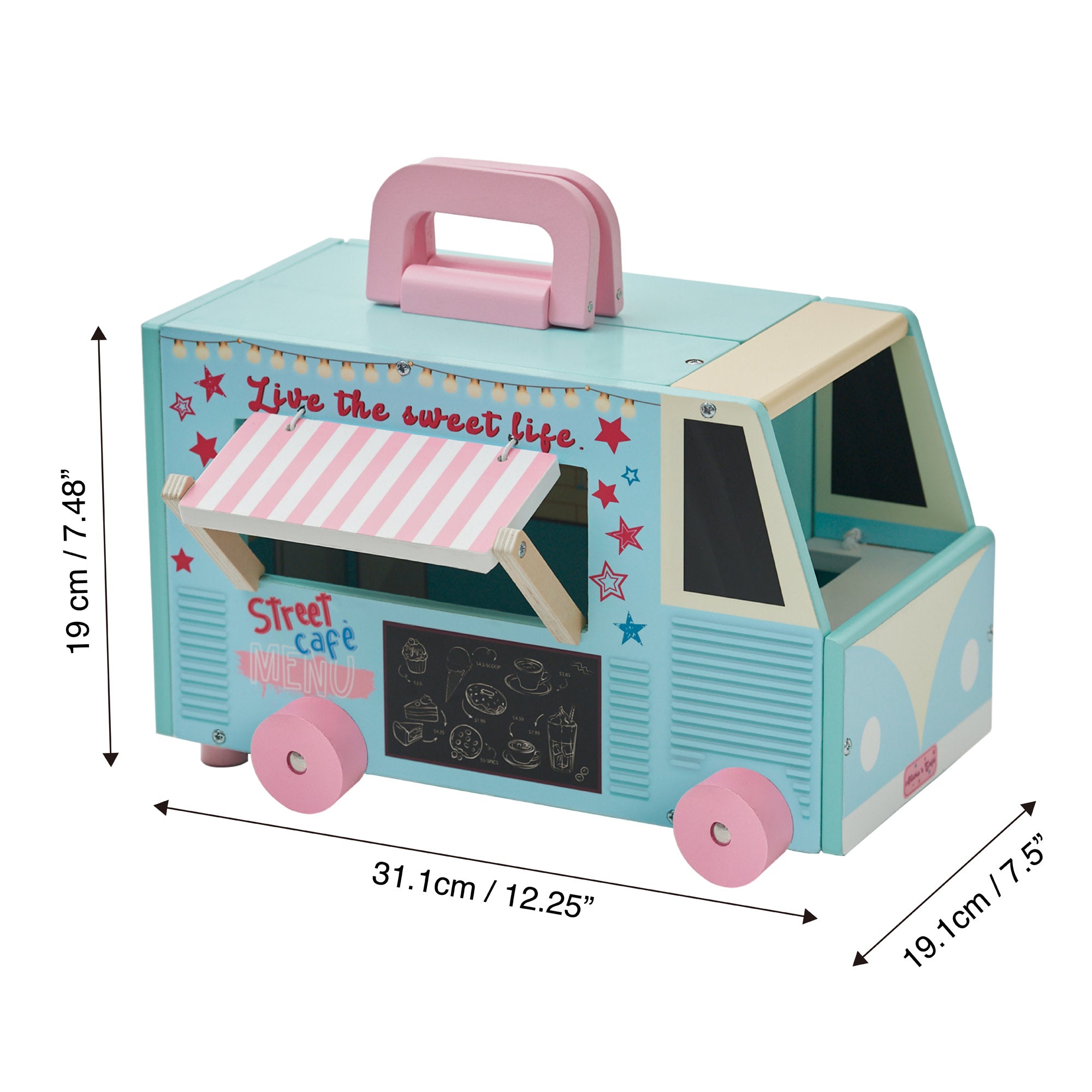OLIVIA S LITTLE WORLD OLIVIA S CAFE PORTABLE FOOD TRUCK DOLLHOUSE B Teamson