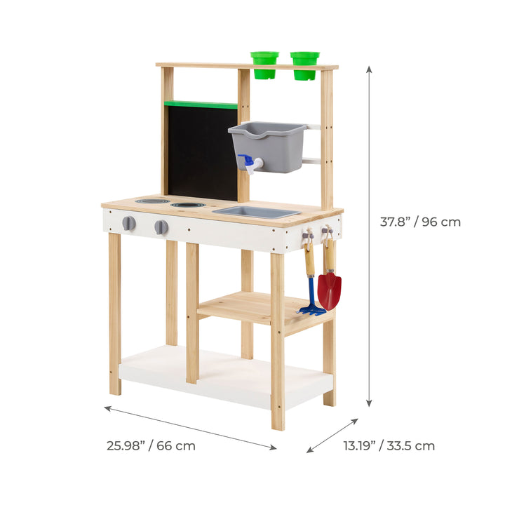 Clover Wooden Mud Kitchen with Sink for Pretend Play by Teamson Kids