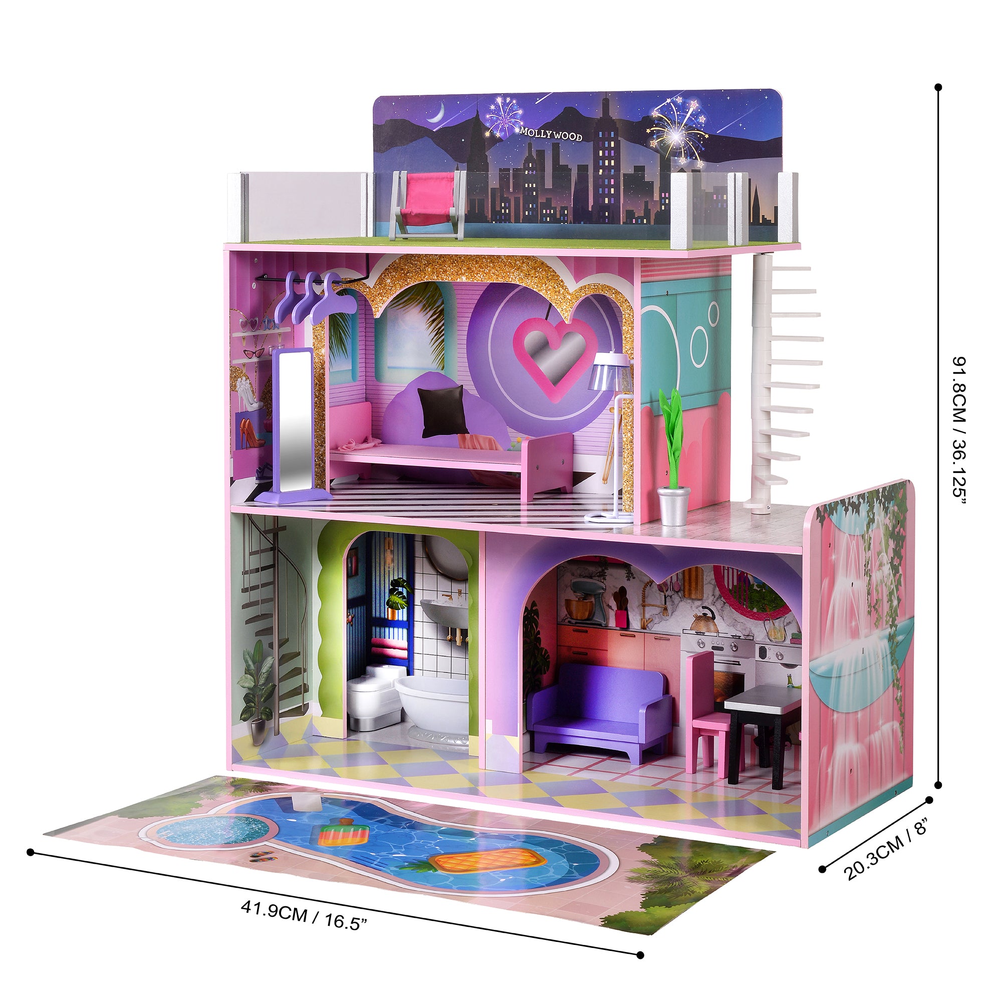 Olivia's Little World Kids Wooden Dreamland Sunset 3-Level