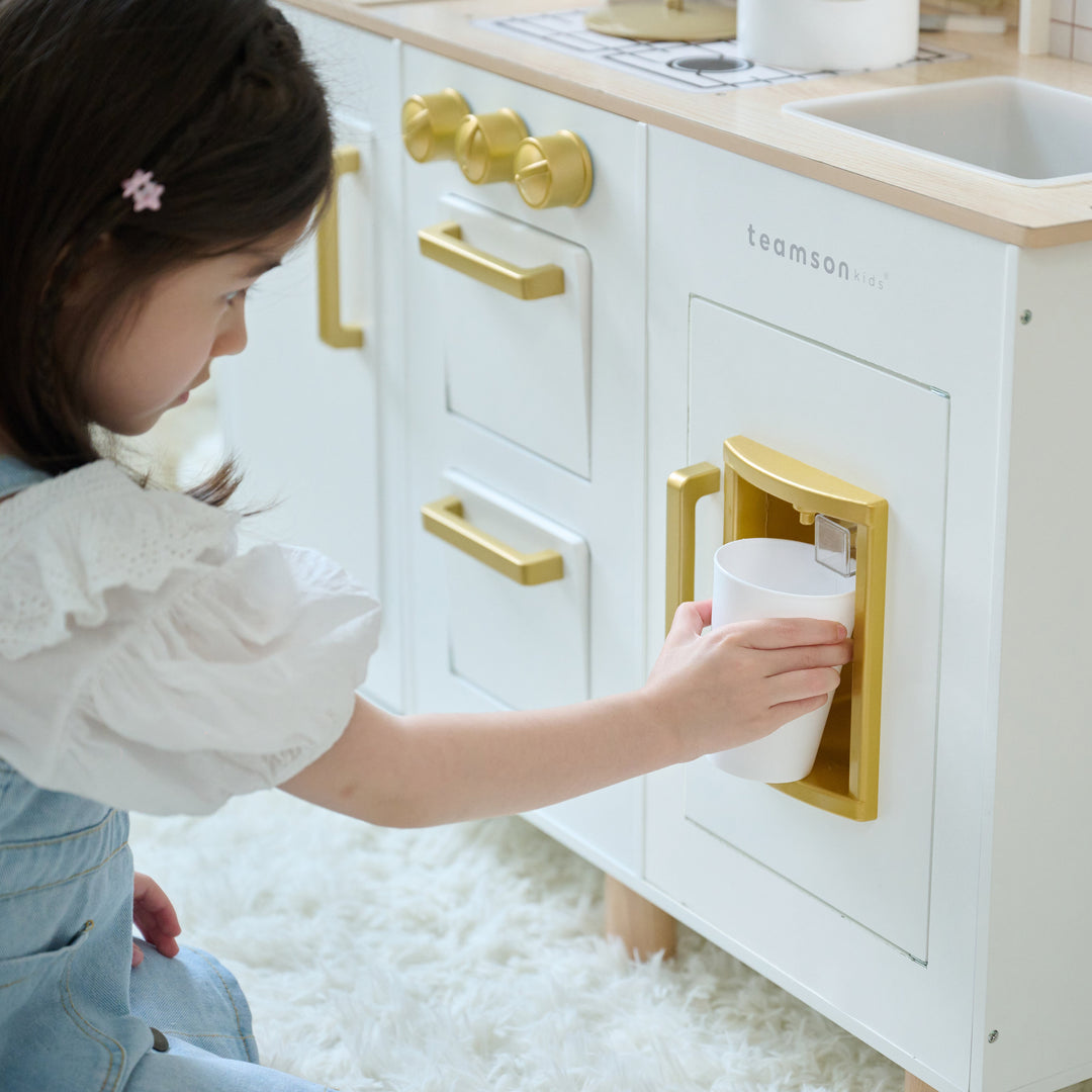 Wooden Play Kitchen with 17 Accessories, White - Little Chef Hampton by Teamson Kids