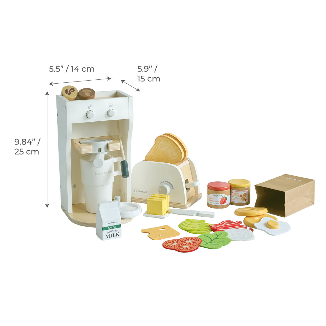 Wooden Healthy Dessert Set with 27 Accessories, White - Little Chef Santa Barbara by Teamson Kids