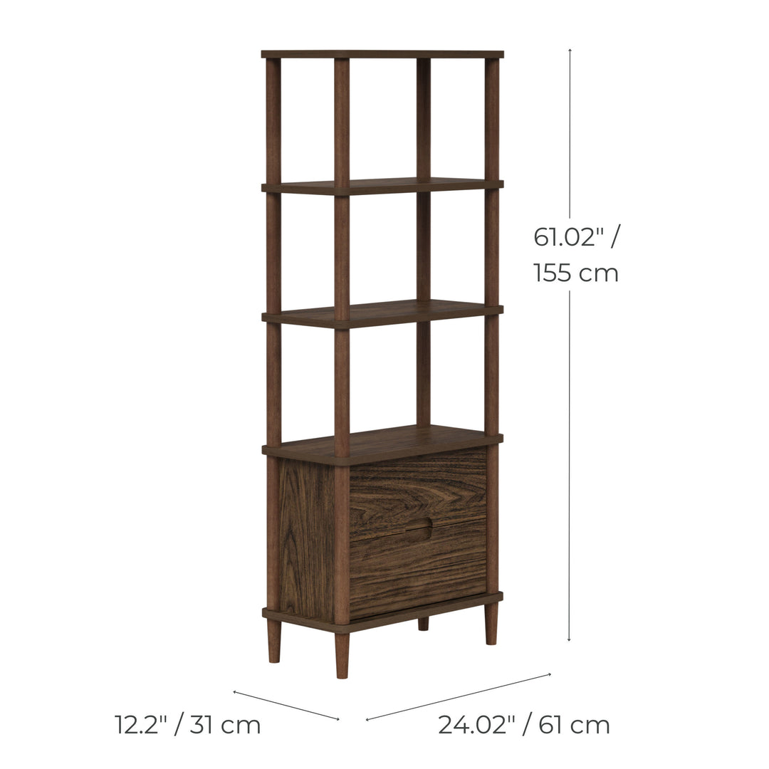 Teamson Home Ellery Freestanding 5-Tier Storage Cabinet, Walnut