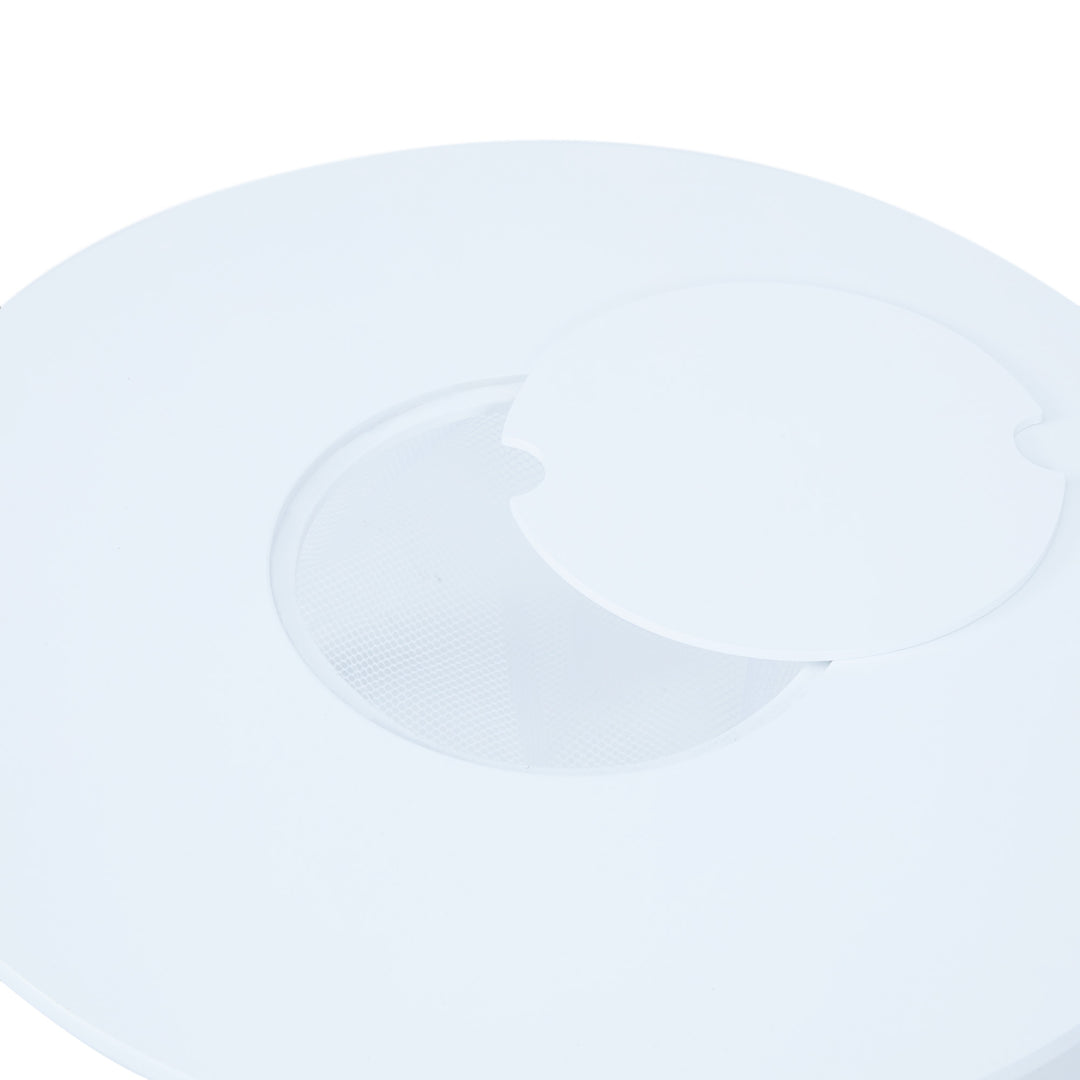 Fantasy Fields Kids Round Play Table with Center Mesh Storage and Two Rainbow Chairs, White