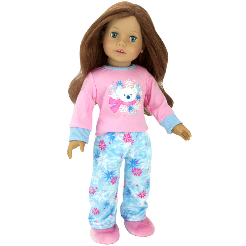 Sophia's Fleece Snowflake Print Pajama Pants, Long-Sleeved Polar