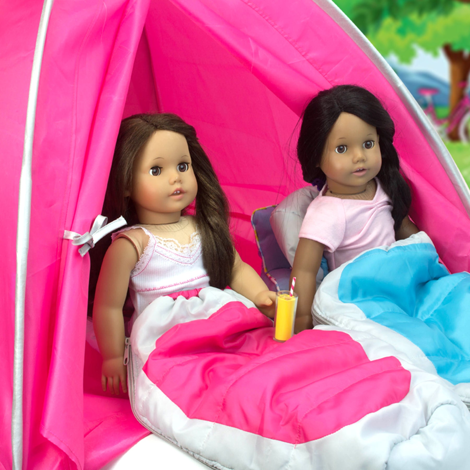 Sophia's Dome Shaped Camping Tent for 18 Dolls, Hot Pink – Teamson