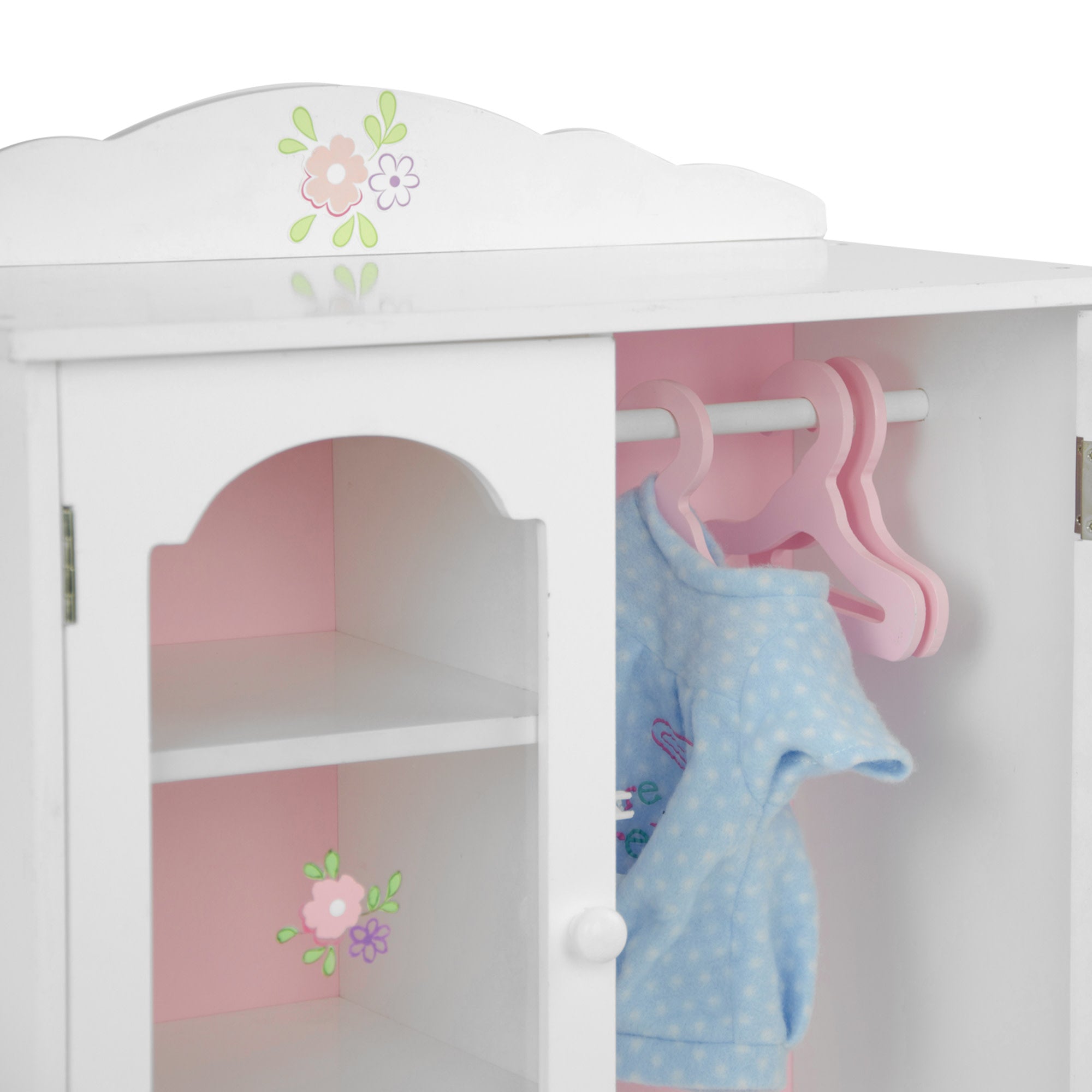 Olivia's Little World Baby Doll Wooden Wardrobe Storage Doll Furniture  TD-0094A 