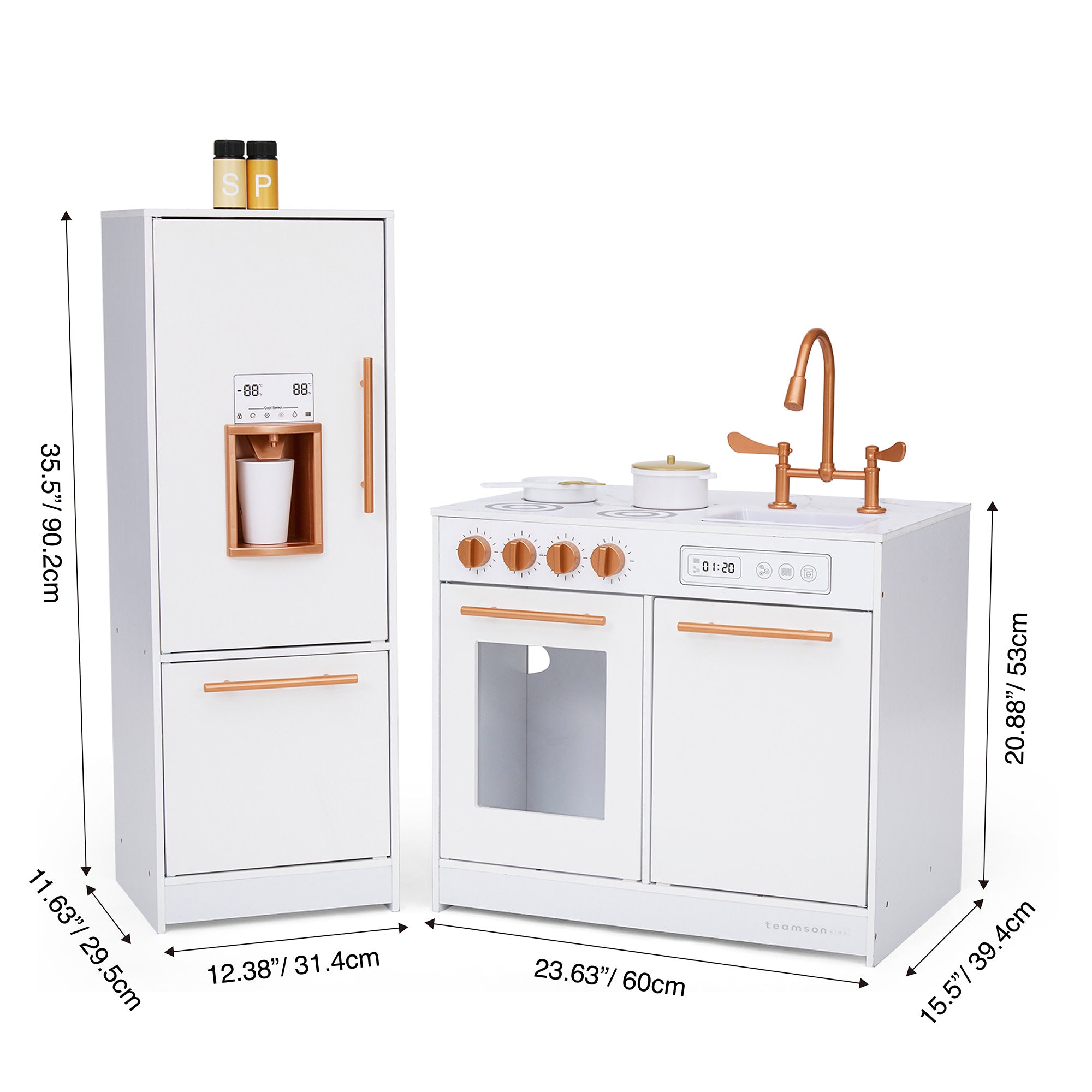 White and gold play clearance kitchen