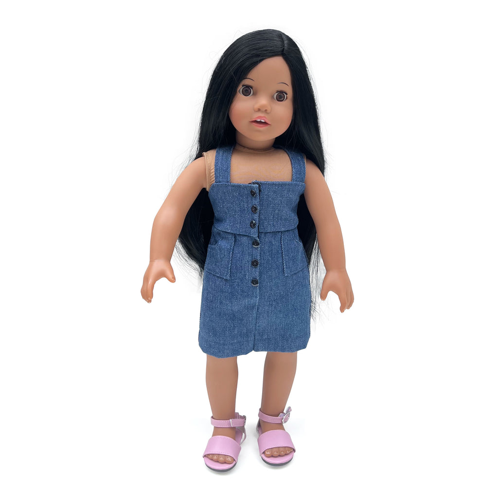 Sophia's Posable Soft Bodied 18” Doll “Julia” with Dark Brown Hair