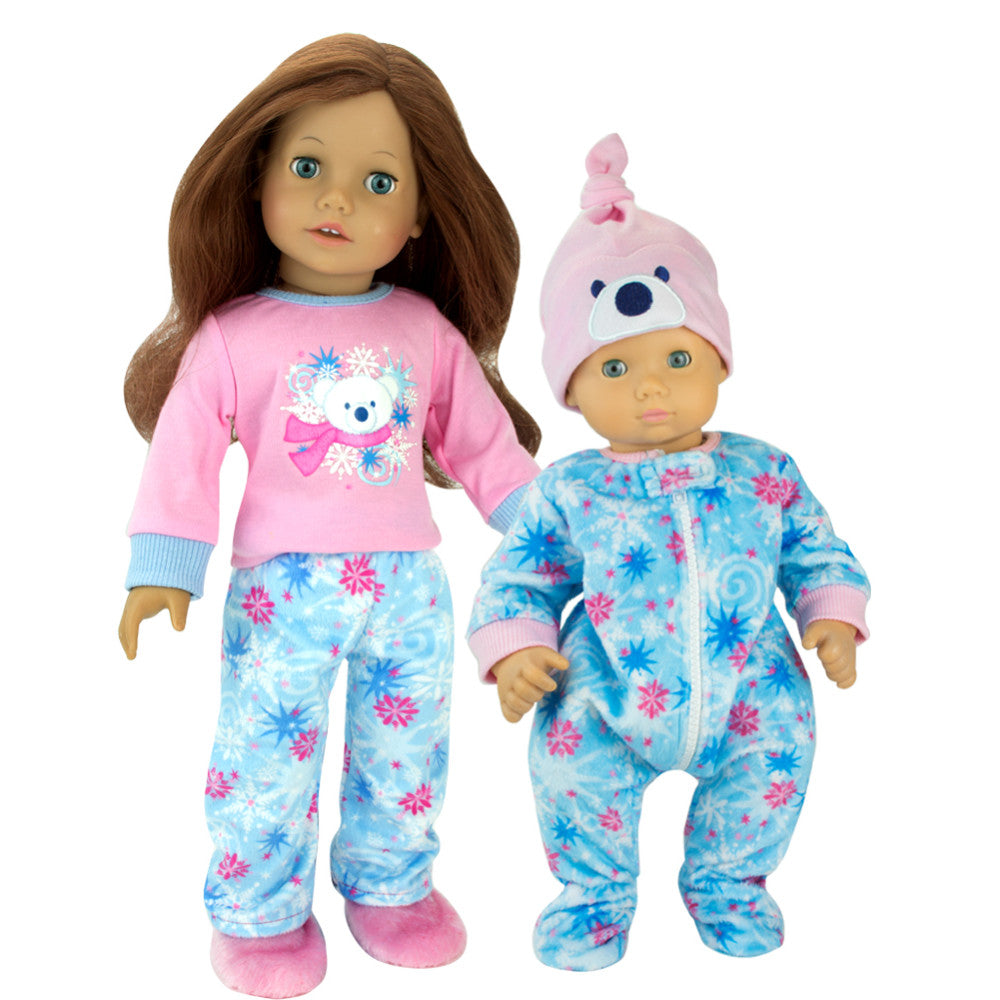 18 Inch Doll Clothes Outfits Jumpsuits for 16 to 18 Inch New Born Baby Doll  Pajamas with Hat American 18 Inch Girl Doll Children's Toys Festive Gifts