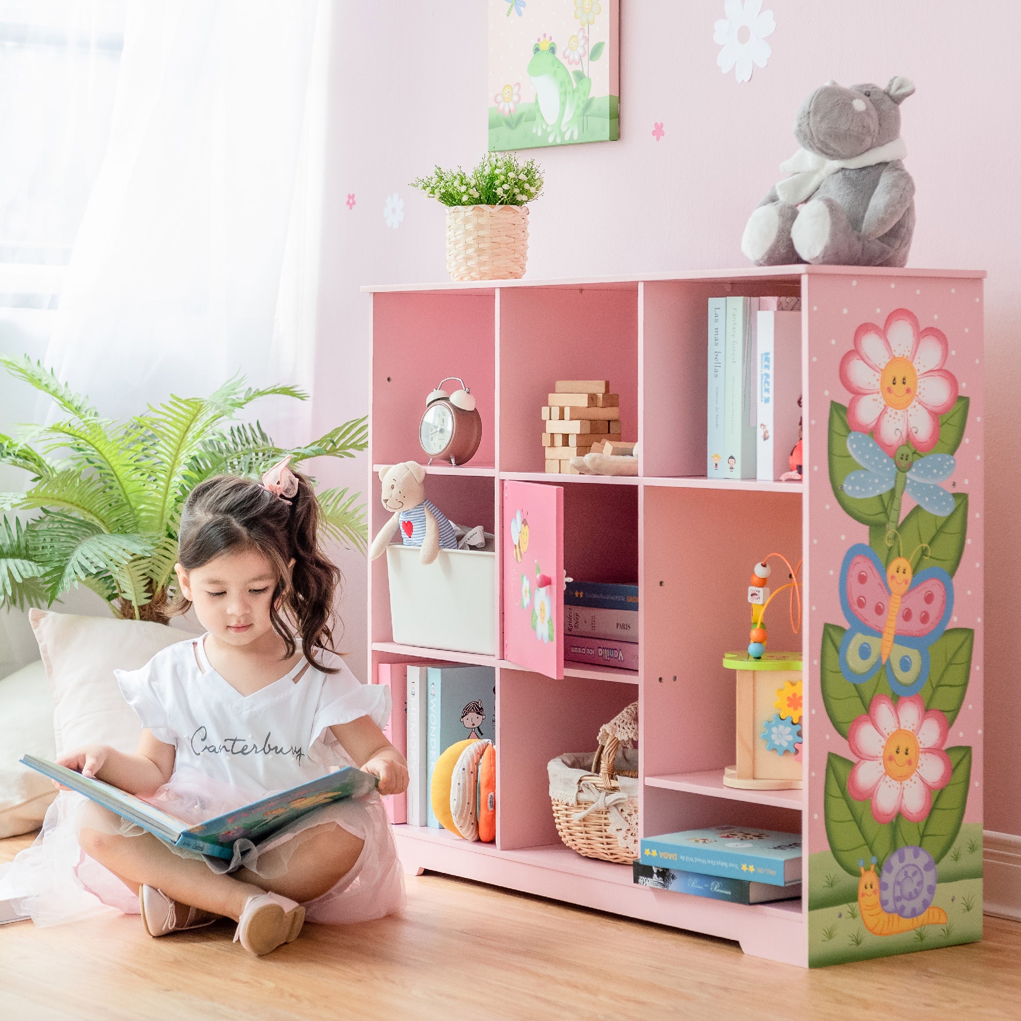 Kids Bookshelf |Magic Book Garden Fields Book – Teamson Children Shelves | | Fantasy Kids Shelves