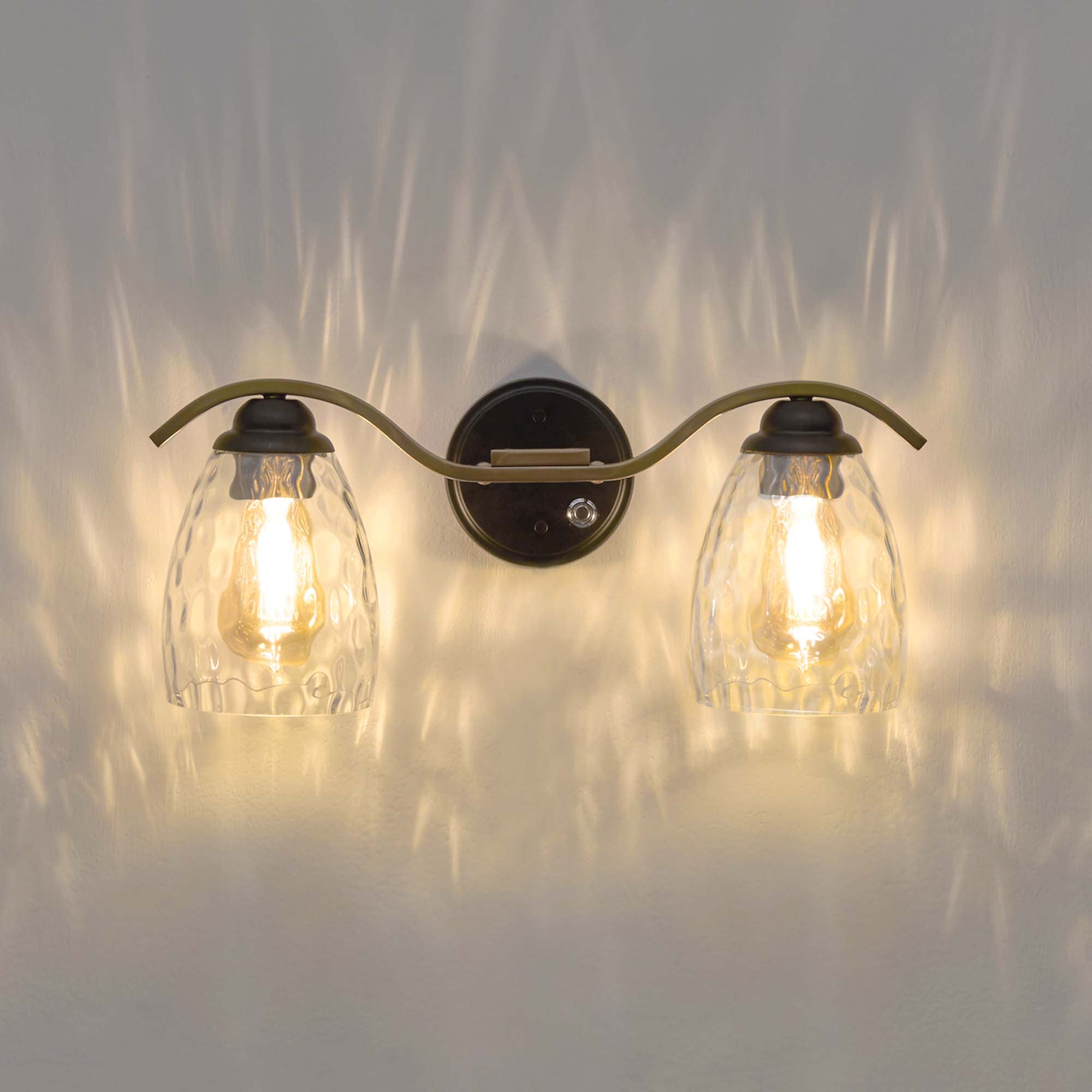 Teamson Home Heidi 2 Light Bathroom Vanity Wall Sconce Light with 3 St